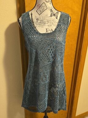 Papillon Crochet Hi-lo Tunic/Swim Cover Size Large